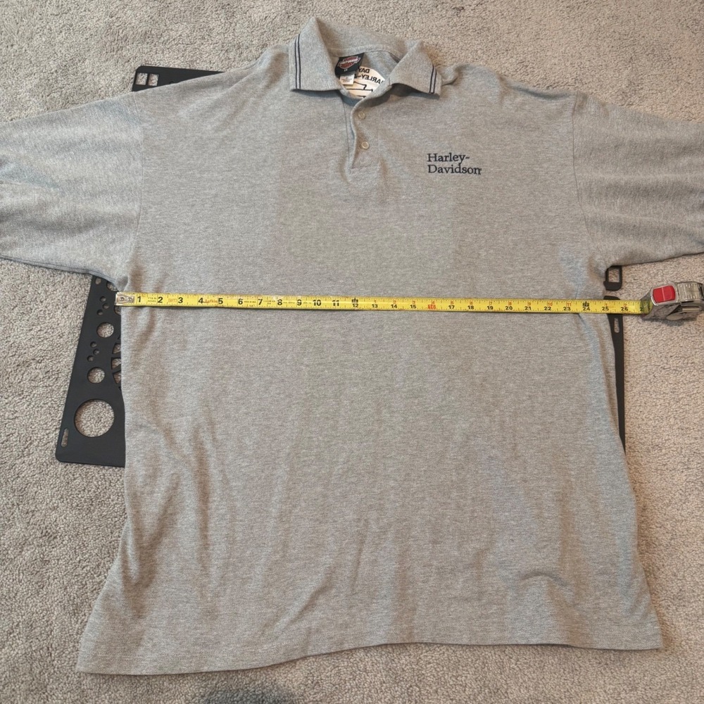 Harley Davidson Mens‎ 2X Polo Shirt Gray Short Sleeve Daytona Beach Florida Logo - Picture 8 of 9